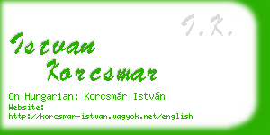 istvan korcsmar business card